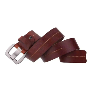 RELEVO INDUSTRIES <b>Iron</b> Buckle Men's Genuine Leather Cow Hide High Quality Fashion Casual Belt - Product Image 1