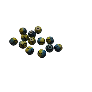 Perles de verre rondes en cristal peintes à la main pour la fabrication de bijoux, motif floral, couleur personnalisée, artisanat DIY, Y S International CB-103 Box - Product Image 1