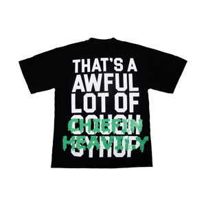 เสื้อยืดผู้ชายผ้าฝ้าย 100% วาเลนไทน์ น้ำหนัก 300 กรัม แขนสั้น พิมพ์ลายรูปภาพตามสั่ง ระบายอากาศได้ดี สีดำวินเทจ - Product Image 3