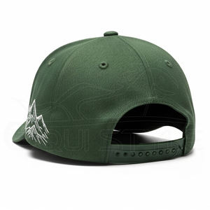 Gorras de Béisbol de Algodón Verde al por Mayor, Gorras de Béisbol con Visera Curva y Logotipo Bordado de Montaña Blanca, Gorras Deportivas Ajustables para Exteriores - Product Image 3
