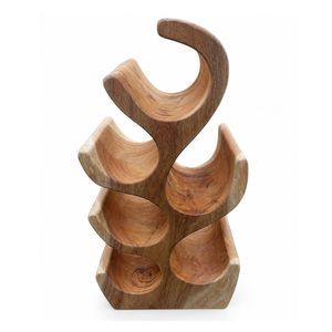 Modern Organic Design Space-Saving Premium Suar Wood Wholesale Tree Shape Wine <b>Bottle</b> <b>Rack</b> Decorative <b>Storage</b> Stand Bar Cafe Use - Product Image 6