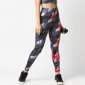 Leggings de sport à taille haute à imprimé géométrique, longueur intégrale, tricotés, extensibles, respirants, à séchage rapide, pantalons de sport pour femmes - Product Image 4