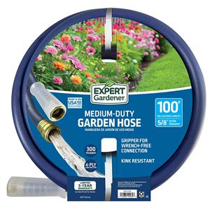 Tuyau d'arrosage de jardin en PVC de qualité moyenne, 5/8 pouce x 100 pieds - Product Image 1