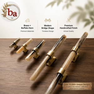 Beads Art Modern <b>Brass</b> Buffalo Horn Bridge Shape Cabinet <b>Pull</b> for Kitchen <b>Drawer</b> & Wardrobe-Eco-Friendly & Durable - Product Image 1