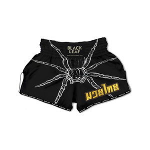 Shorts de Muay Thai pour hommes, noir et rouge, impression personnalisée, vêtements d'arts martiaux mixtes, coupe régulière, polyester respirant - Product Image 6