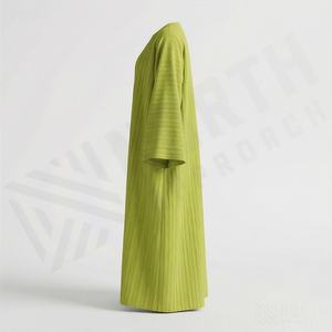 2025 OEM Kimono Abaya pour femmes musulmanes, en tissu polyester épais, doux et très extensible, col en V, manches longues, pour fêtes, Ramadan, mariages - Product Image 3