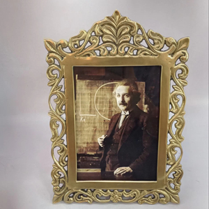 Elegant <b>Antique</b> Brass Photo <b>Frame</b> with Decorative Borders and Timeless Charm Perfect for Preserving Family Photo Legacies - Product Image 3