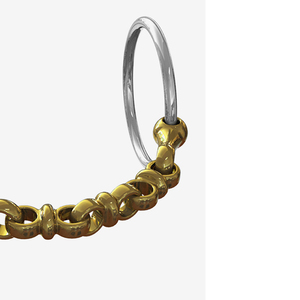 Bocado de acero inoxidable King Dee de doble articulación con discos de latón sueltos de 5.5 pulgadas |   Bocado de Entrenamiento Duradero para Montar a Caballo - Product Image 6