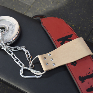 Heavy Duty Compression Dip <b>Belt</b> With Long Steel Chain Custom Leather Workout <b>Belt</b> Professional Gym Accessories For Weightlifting - Product Image 6