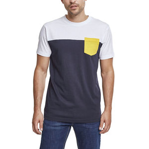 Camisetas de Verano para Hombre de Alta Calidad, 100% Algodón, Combo de Tres Colores, Amarillo, con Bolsillo y Parche Personalizado, Cuello Redondo, Transpirables y Antiarrugas - Product Image 3