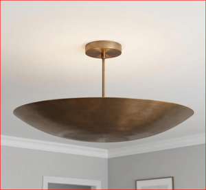 Lustre Sputnik en laiton fait main, luminaire suspendu de style mid-century avec douille E26, finition dorée LED - Product Image 3