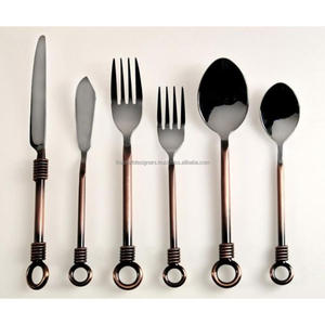 Partyware con cable doble redondo colgante Handel venta al por mayor cuchillo tenedor cuchara juego de cubiertos vajilla moderna de acero inoxidable juego de cubiertos - Product Image 1