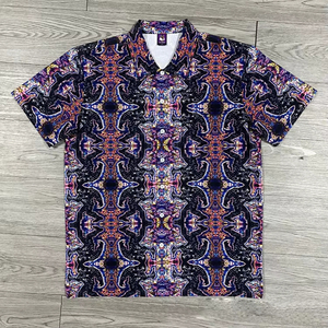 Men's Blue Short Sleeve Hawaiian <b>TShirt</b> With Palm Tree Print Regular Fit Casual Wear - Product Image 5