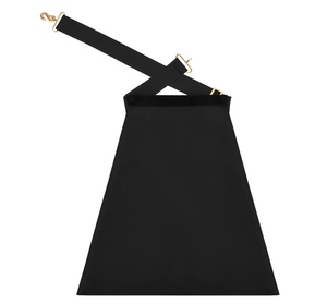 Master Mason Masonic <b>Apron</b> <b>White</b> Black Gold Border Tapered Design Embroidered Symbols Adjustable Belt Wholesale Regalia - Product Image 3