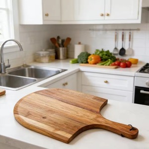 Tabla de cortar extra grande de madera de acacia, estilo natural, tabla de cortar de grano final, bloque de madera para cortar alimentos, hecha de acacia negra - Product Image 1