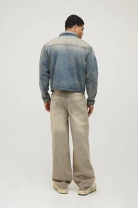 Chaqueta de Mezclilla Casual de Alta Calidad para Hombre, con Cuello Alto, Botones Frontales, Logotipo, Manga Larga, Lisa, de Secado Rápido y Transpirable - Product Image 5