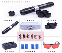 高功率 1W 可充电蓝色激光手电筒 520nm 500-600M 点状光束手持式 ABS 手电筒夜视露营用 IP44 SOS
