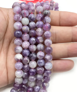 Perles de cristal naturel |   Lepidolite Citrine Agate violette |   Perles de pierres précieuses de guérison de 6 mm et 8 mm |   Couleur personnalisée |   Bijoux en gros - Product Image 1