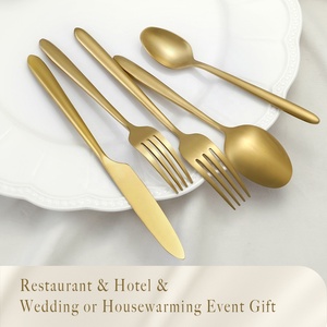 Ensemble de couverts en acier inoxydable plaqué or miroir ensemble de couverts de luxe pour cadeau et service royal vaisselle faite à la main ensembles décoratifs - Product Image 4