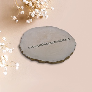 Accessoires de cuisine avec logo personnalisé de haute qualité sous-verre ovale en résine pour boire du thé et du café - Product Image 2