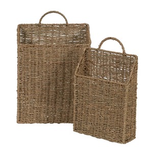 Set of 2 Wall-Mounted Seagrass <b>Baskets</b> Handmade <b>Storage</b> <b>Basket</b> Wholesale eco-friendly Made in Vietnam - Product Image 1