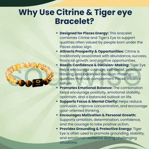 สร้อยข้อมือราศีมีน (ซิทรินและไทเกอร์อาย) - Product Image 6