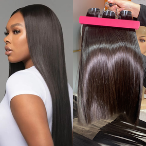 High Quality 100% Raw Remy Vietnamese <b>Hair</b> Extensions Super Double Drawn Bone Straight Weft Wholesale Price in Stock - Product Image 5
