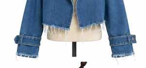 Veste en jean pour femme, col rabattu, couleur unie, fermeture à boutons - Product Image 3