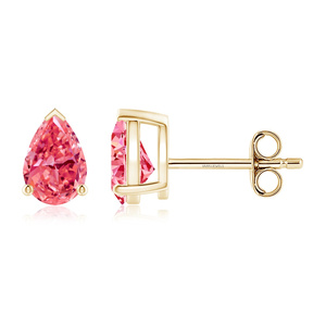 Boucles d'oreilles clous Vaayu Jewels en zircon taille goutte d'eau, classiques pour femme, pour mariage et usage quotidien, en or 10K 14K 18K et argent 925 935 - Product Image 1