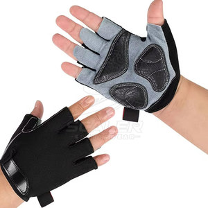 Professional Racing Cycling <b>Gloves</b> Half Finger Leather/Neoprene with Safety Padding Anti-Slip Palm for Outdoor Cycling - Product Image 6