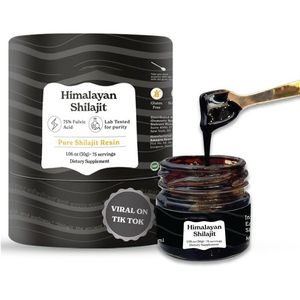 Natural Food Grade Shilajit Resin in Glass Bottle Container <b>Drum</b> Himalayan Mineral Supplement by FIT - Product Image 2