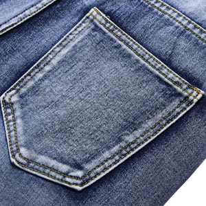 Pantalones Cortos de Mezclilla para Hombre, Azul Oscuro, Transpirables, Desgastados, Casuales, de Verano, Corte Regular, Largura hasta la Rodilla, Lavados, Cinco Bolsillos, Estilo Urbano - Product Image 4