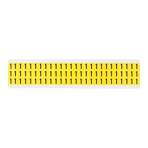 Étiquettes adhésives repositionnables Brady 0,375 po noires sur fond jaune pour l'identification des équipements - Product Image 1