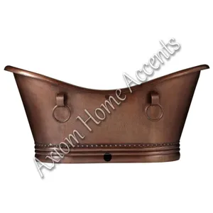 Bañera de Cobre Artesanal con Superficie Martillada para Relajación de Alta Gama en Baños, Axiom Home Accents - Product Image 2