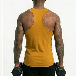 MOGGIO SPORTS Eco-Friendly Quick Dry Breathable Gym Custom Size <b>Tank</b> <b>Tops</b> <b>Men</b> Casual Solid Color High Quality 100% Cotton Made - Product Image 2