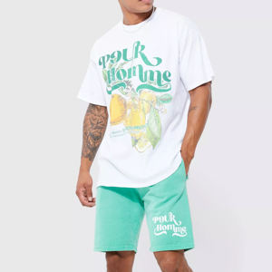 Ensemble T-shirt et short décontracté d'été pour homme OEM/ODM – Coton respirant et haut au design innovant – Vêtements confortables - Product Image 1