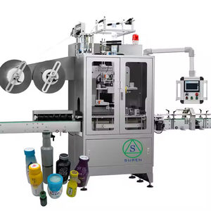 Automatische etiketteermachine voor mouwen, 450 BPM, hoge snelheid krimpfolie-applicator voor drankenflessen - Product Image 1