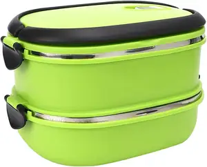 Neuzugang 3-Schichten-Lunchbox aus Edelstahl Bento Lunchbox quadratische Form thermische Lunchboxen für Kinder