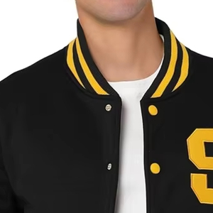 Vestes de baseball brodées en laine 100% écologique doublées de laine, style streetwear pour hommes, avec patchs en chenille - Product Image 5
