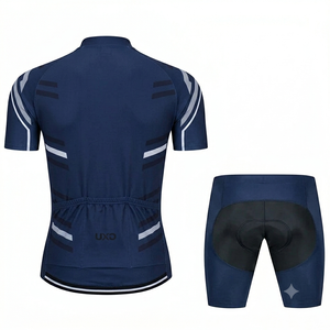 Ensemble cycliste personnalisé pour homme, maillot de vélo à manches courtes et short de cyclisme, vêtements de cyclisme légers et respirants, fabrication OEM - Product Image 2