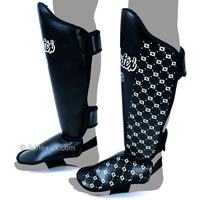 Protections de tibias de Muay Thai et de kick-boxing professionnelles, légères, de haute qualité, personnalisées, avec design imprimé Fairtex et fermeture à boucle.