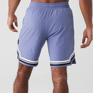 Shorts de sport pour hommes personnalisables en maille respirante à séchage rapide, taille mi-haute, en toile unie, pour le basketball, la gym, la plage et les entraînements d'été, personnalisables - Product Image 3