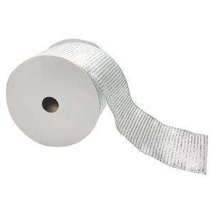 <b>Christmas</b> Striped Sequined Glitter Decorative 100% Polyester 2.5''x5'' <b>Ribbon</b> - Product Image 5