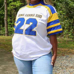 Sigma Gamma Rho Sorority Camiseta de algodón bordada para mujer Jersey de mujer hecho a medida Mezcla de algodón de poliéster ecológico - Product Image 1