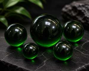 Sphère d'obsidienne verte naturelle, lisse et polie, boule de cristal de verre volcanique pour la méditation du cœur, la protection et le soulagement du stress - Product Image 3
