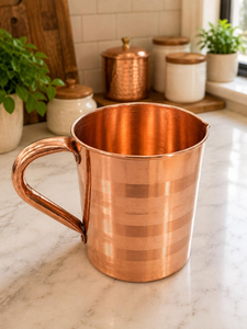 Pichet à eau en cuivre de qualité supérieure avec couvercle, élégant et fait main, idéal pour servir à la maison, à l'hôtel, au restaurant ou lors de fêtes. - Product Image 3