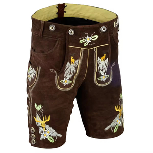 Directo de Fábrica ZASSON SPORTS Lederhosen Bávaros Unisex Premium Alemanes para Oktoberfest, Traje Tradicional de Cuero Genuino para Festivales - Product Image 1