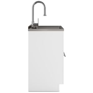 Mobile Lavanderia Metro 28 Bianco con Rubinetto e Lavello in Acciaio Inox, Elettrodomestico Premium - Product Image 3