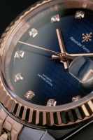 Montre Alexander Ferros 8192D/05 avec mouvement mécanique, verre saphir, fermoir caché à bouton-poussoir, résistance à l'eau 50 m, acier inoxydable tendance