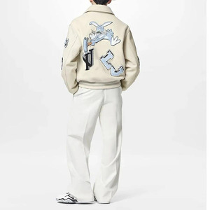 Veste d'hiver légère fabriquée en usine, style Letterman, col rabattu et tissu en toile, faible MOQ, veste universitaire. - Product Image 3